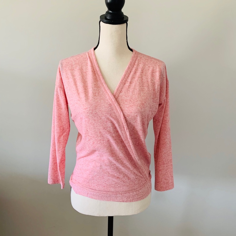 J.Crew | light pink wrap Top quarter sleeves Small